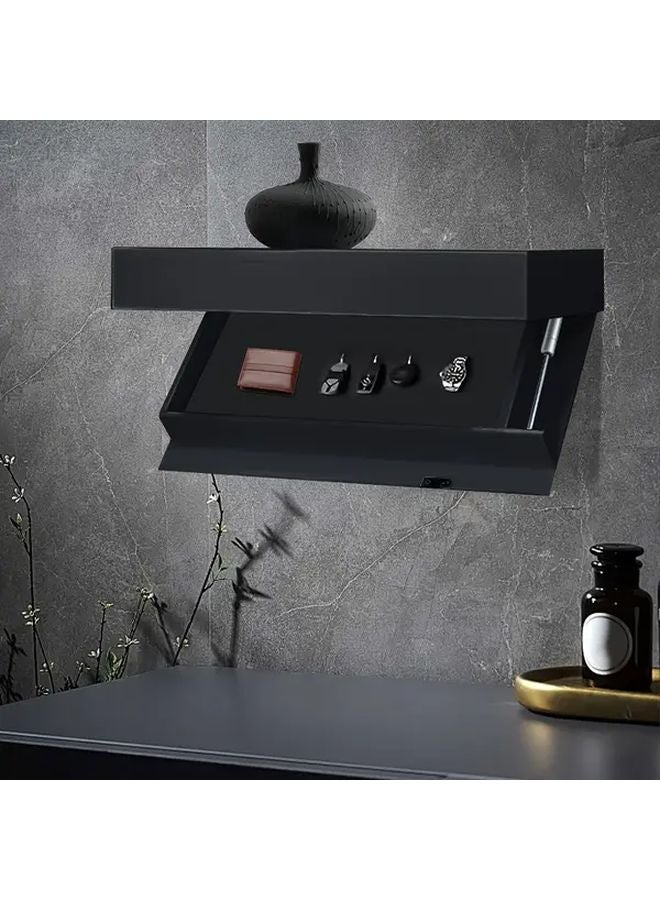 Black Wall Mounted Jewelry Storage Box Set With Secret Space For Watches Wallets - Image 4